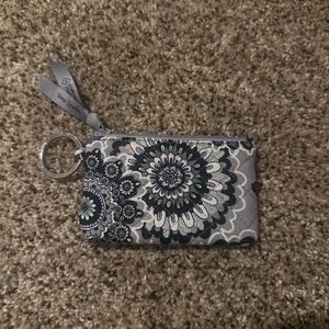 Vera Bradley Blue and Gray Floral Keychain Pouch